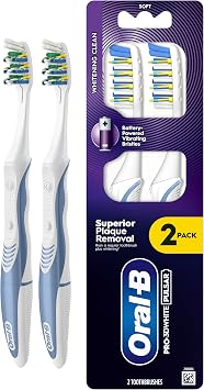ORAL-B PRO-3DWHITE Pulsar Battery-Powered Toothbrush   for Whitening & Plaque Removal   Soft Bristles, 2X