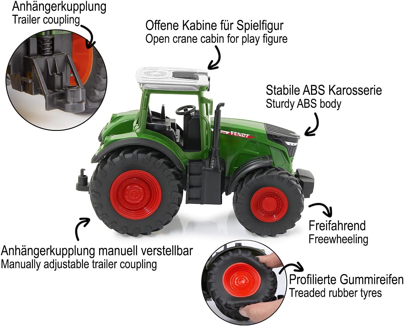 JAMARA 405330 Fendt 1050 Vario 1:24S Tractor Fendt Vario Toy, Tractor for Children, Vehicle Model Agriculture, Gift for Children, Detailed, Outdoor, Stable