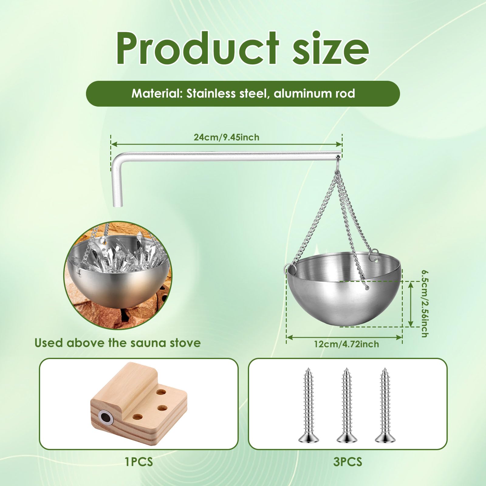 YLMFTNU Sauna Oil Cup, Stainless Steel Sauna Aromatherapy Oil Holder, Sauna Oil Bowl, Round Sauna Aromatherapy Cup, Sauna Aromatherapy Diffuser Bowl for Sauna and Spa, Fragrance Diffuser Bowl