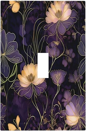 Miniatura 47 de Cubiertas de salida de textura abstracta moderna de mármol líquido Pintura abstracta púrpura Arte de pared Cubiertas de toma 1 banda Interruptor de