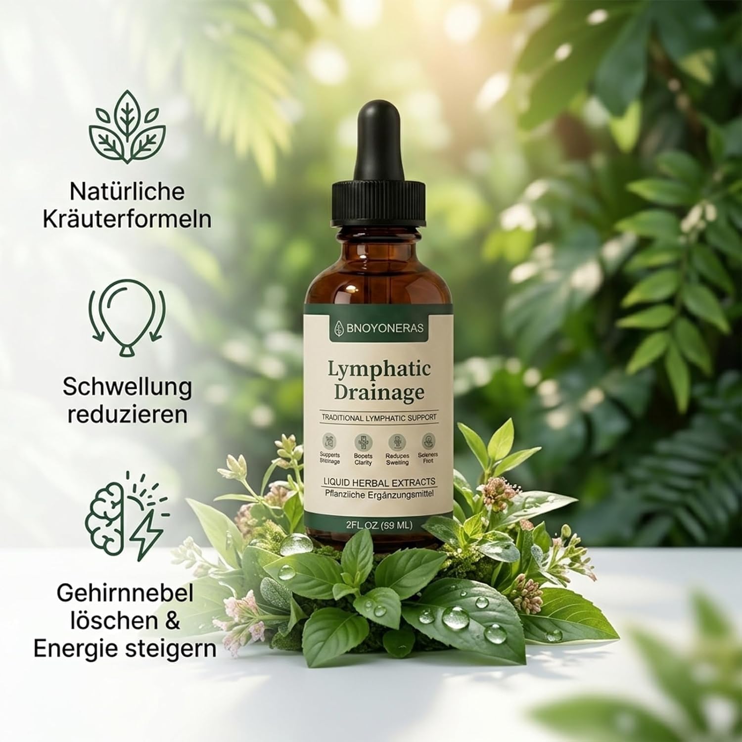 Lymphdrainage Tropfen, Unterstützt Lymphdrainage, Fördert die allgemeine Gesundheit, 100% Natürlich Hochdosiert Vegan, Lymphatic Drainage für Männer und Frauen, 60 ml (2)