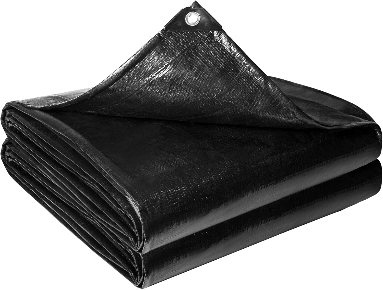 Reinforced PE Pond Liner 25 x 30 FT, 28 Mil Sun Resistant Preformed Pond Liner, Hemmed Edge with Buttonholes Liner for Outdoor Large Ponds, Fish/KOI/Duck Pond, Garden Waterfall, Waterscape, Black