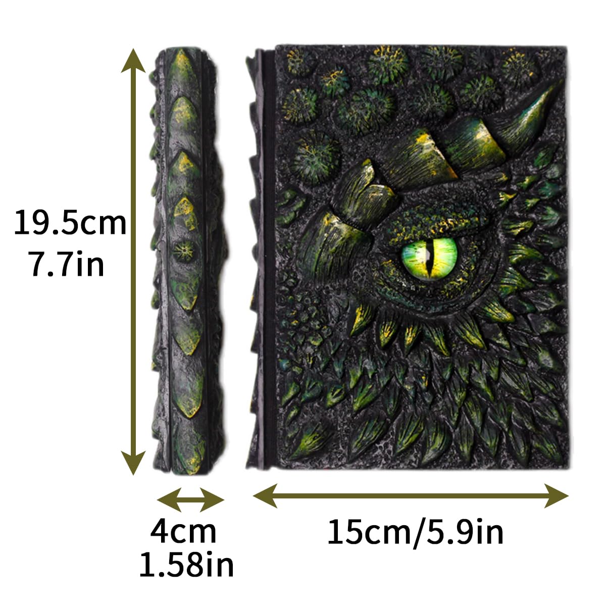 3D-Notizbuch mit Drachenaugen-Prägung, Kunstharz-Gravur, DND-Notizbuch für Drachenliebhaber, 100 Blatt, blanko, Hardcover, Reise-Notizblock zum Schreiben, Skizzenbuch, Halloween-Geschenksammlung,