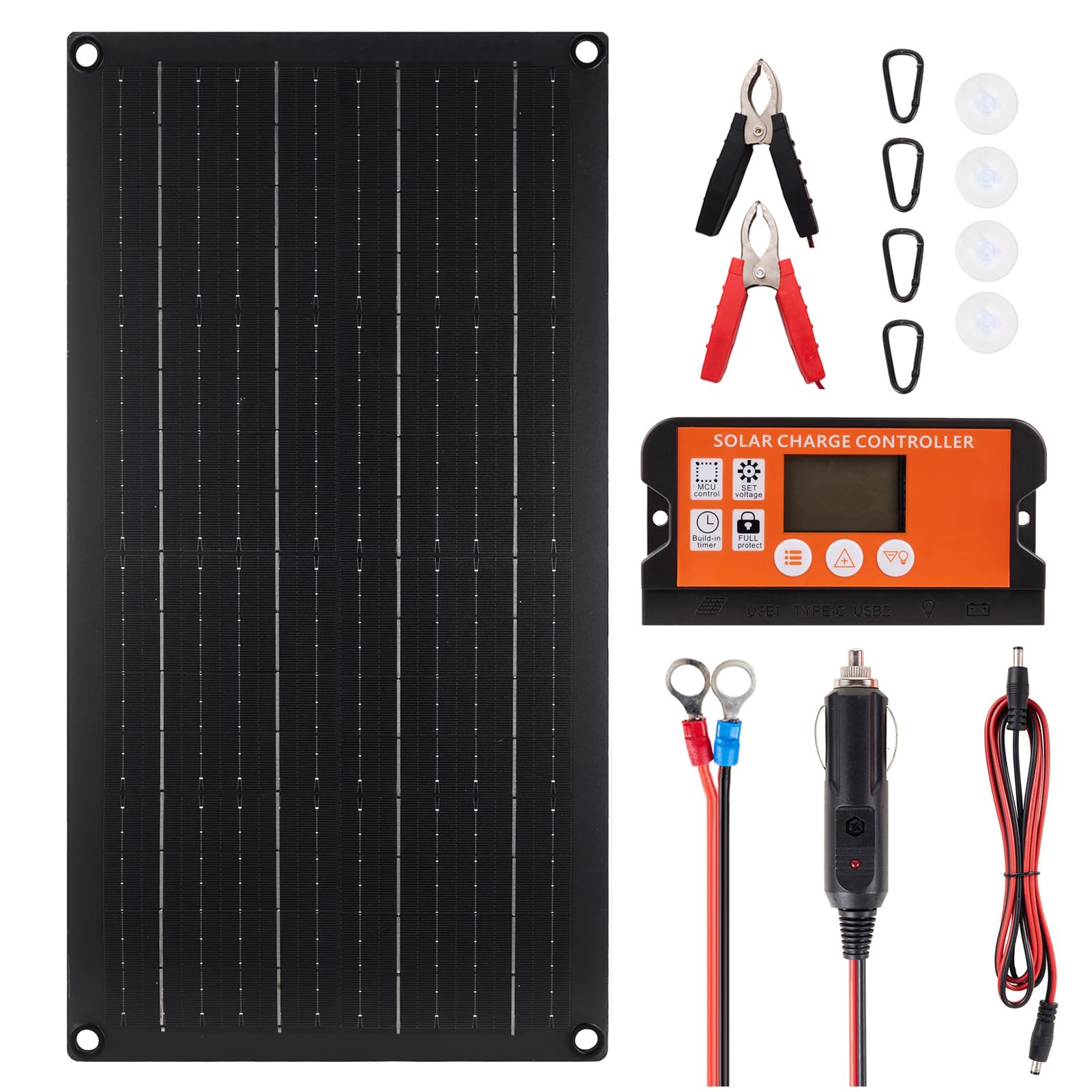 Zxfdsfdbnm Multicolor Efficient 20W Solar Device For Automobile Batteries Highlighting Security Structure And Permanent Build Solar Device Set