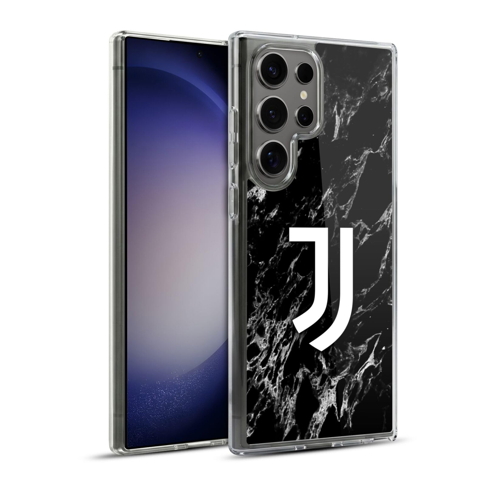 Head Case Designs Oficjalnie Licencjonowany Juventus Football Club Czarny Marmur Etui Zelowe [Ochrona Wojskowej Klasy] Kompatybilne z Samsung Galaxy S23 Ultra 5G