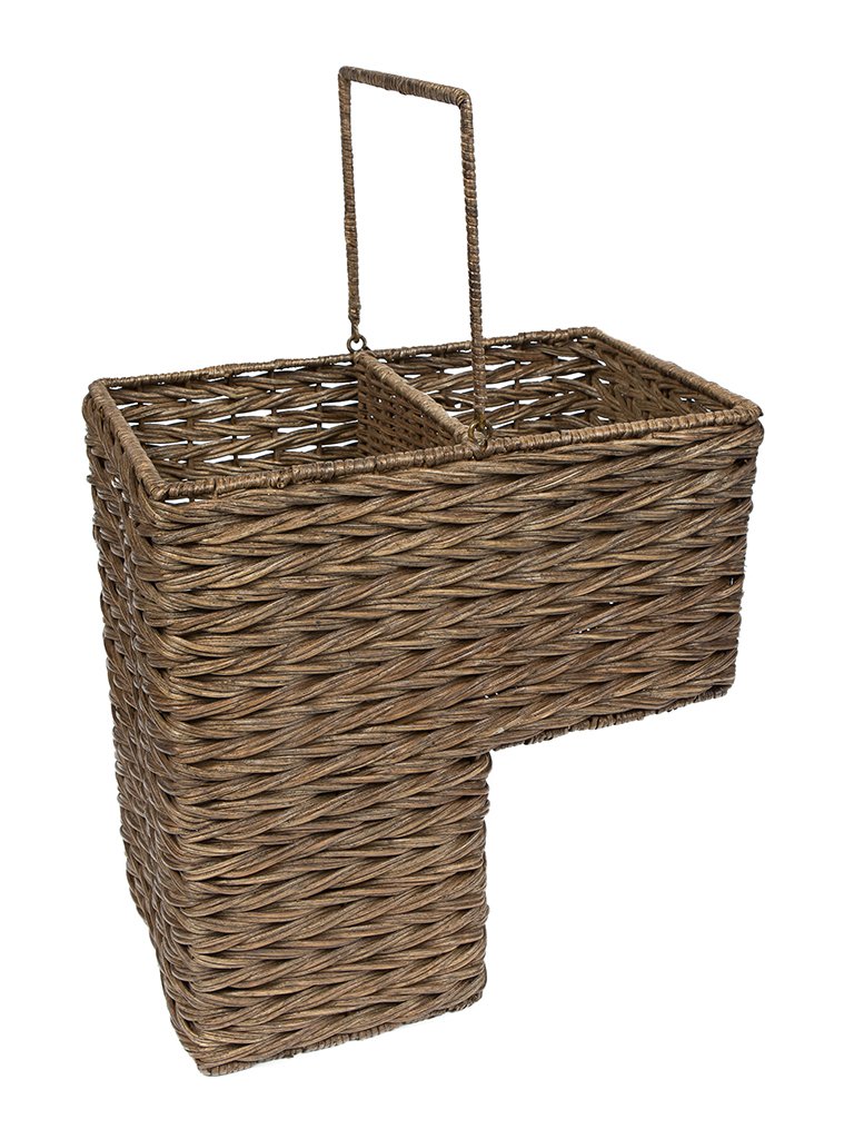 Kouboo 1060100 Pull Tissage tissé Main étape d'escalier en Osier, Marron café