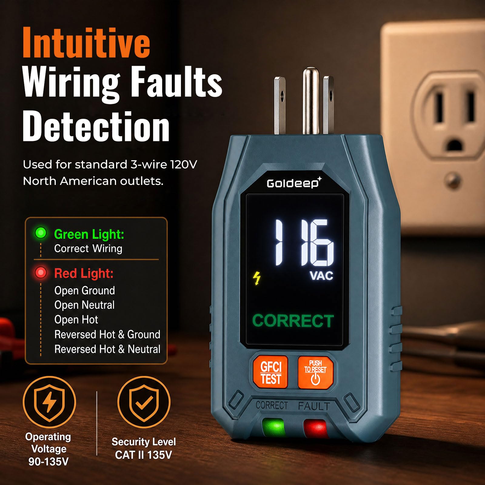 Goldeep Circuit Breaker Finder - GFCI Tester -3
