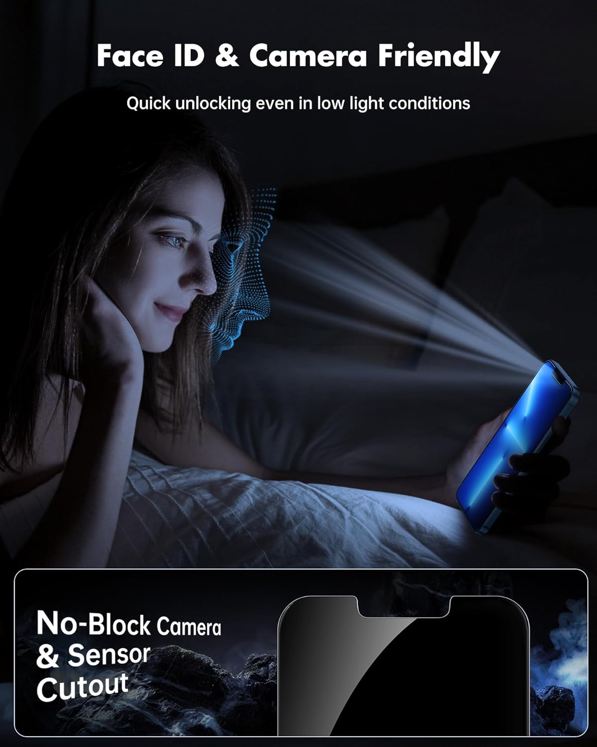 UNBREAKcable Privacy Screen Protector for iPhone 14/ iPhone 13/13 Pro, Tempered Glass [True 28°Anti Spy] [9H Hardness] [Case Friendly] Private Protector for iPhone 6.1" - 2 Pack