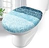 Arotive Soft Microfiber Bathroom Toilet Lid Cover, Machine Washable Seat Covers, 17.5 x 15, Stays in Place Rubber Backing, Fits Most Round, Elongated and Oblong Lids, Accessories Decor, Peacock Blue