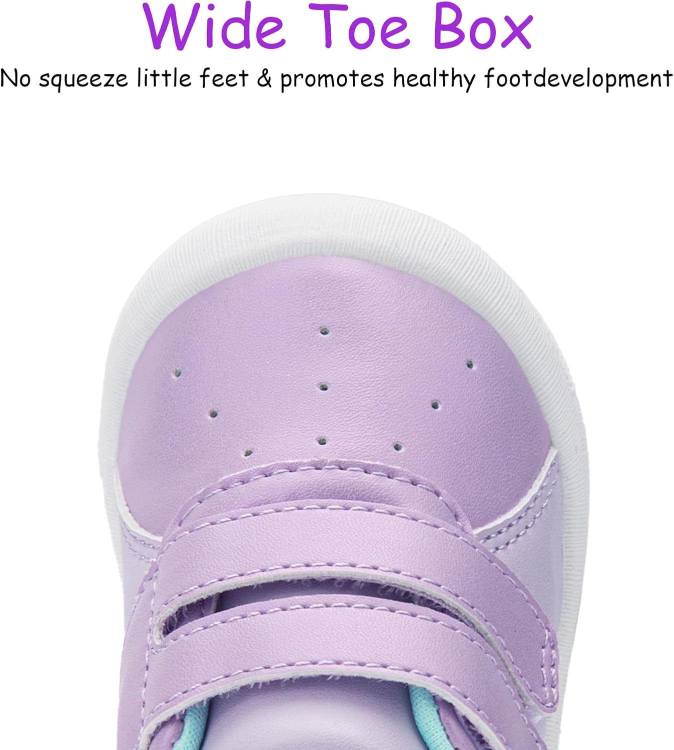 Baby Shoes Boys Girls First Walking Shoes Wide Toe Box Barefoot Zero Drop Infant Shoes Lightweight Nonslip Soft First Walkers PU Leather Toddler Sneakers for 6-24 Months - Image 3