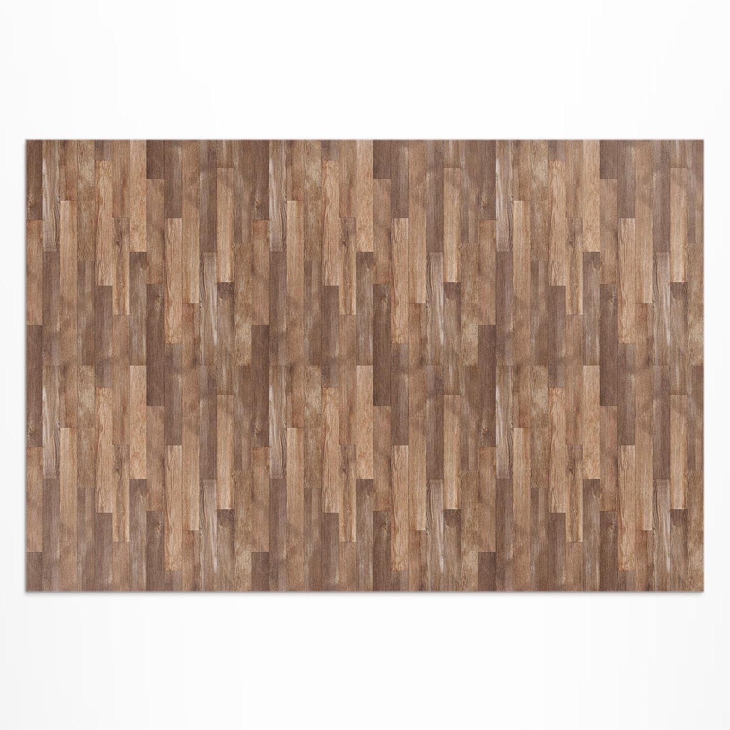 Tapis de sol vinyle 80x120 cm extérieur aspect parquet bois étanche pour balcon