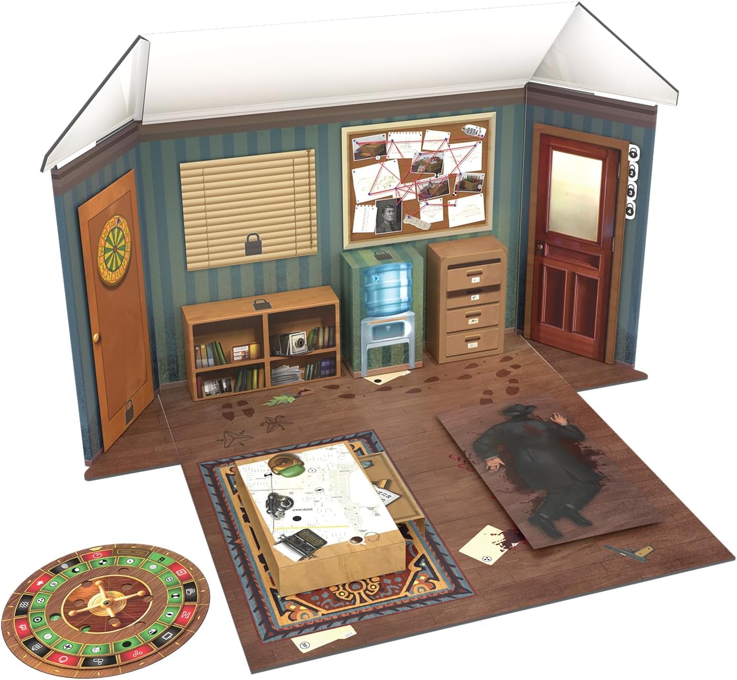 ThinkFun - Escape Room: Asesinato en la Mafia, Juego de logica, Juego de Mesa para Niños y Adultos, 1-3 Jugadores, Version Español