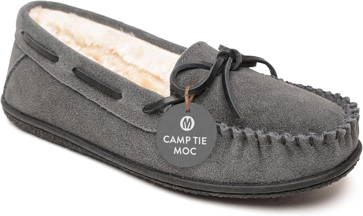 Minnetonka Women's Camp Tie Moc - Indoor/Outdoor Cozy Slippers with Durable Sole