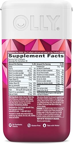 Miniatura 7 de OLLY Ultra Women's Multi Softgels, Overall Health and Immune Support, Omega-3s, Iron, Vitamins A, D, C, E, B12, Daily Multivitamin, 30 Day Supply