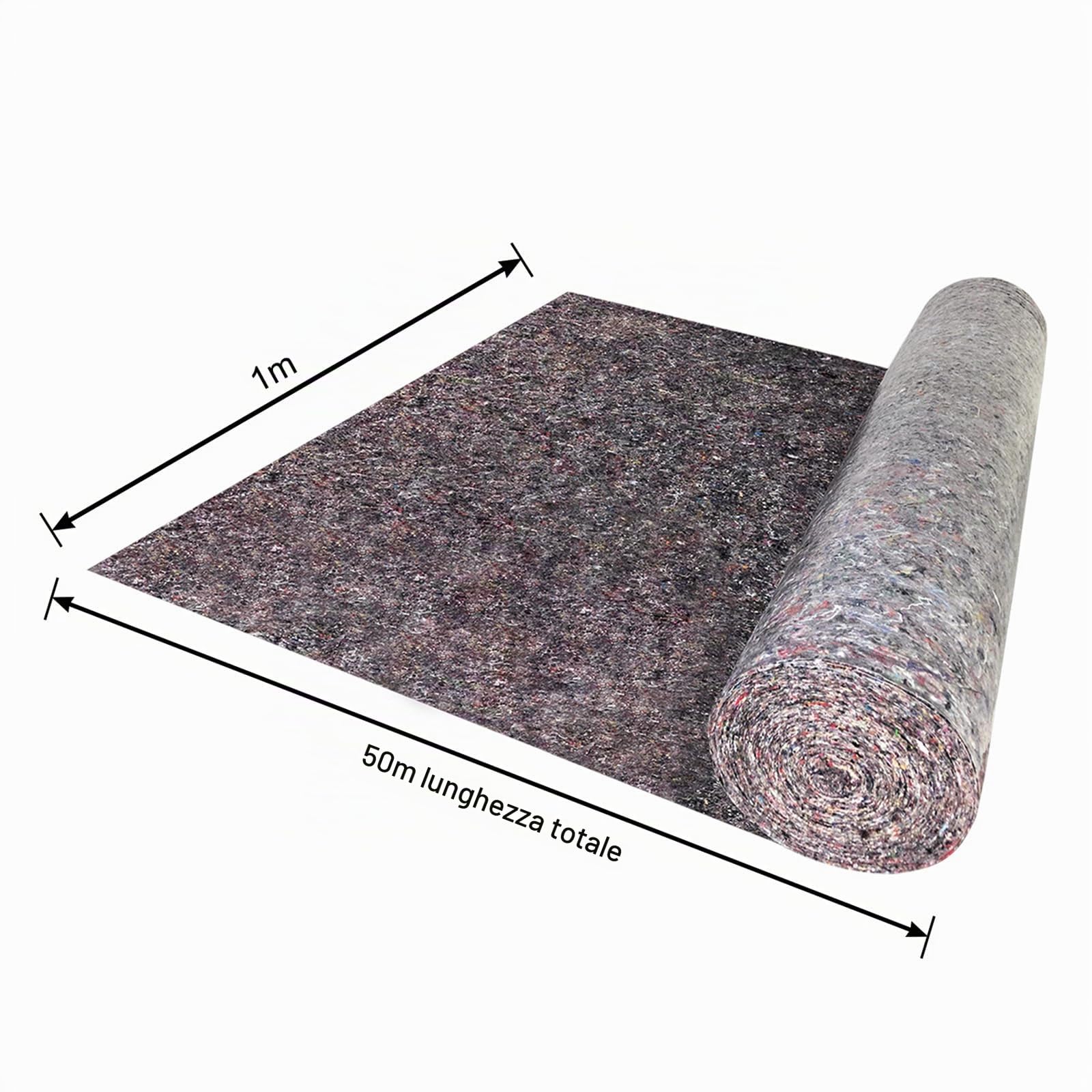 LZQ Rotolo di pellicola di copertura per pittura, 50 m, 180 g/m², con rivestimento in PE antiscivolo, protezione contro la perdita di liquidi, rivestimento per pavimenti