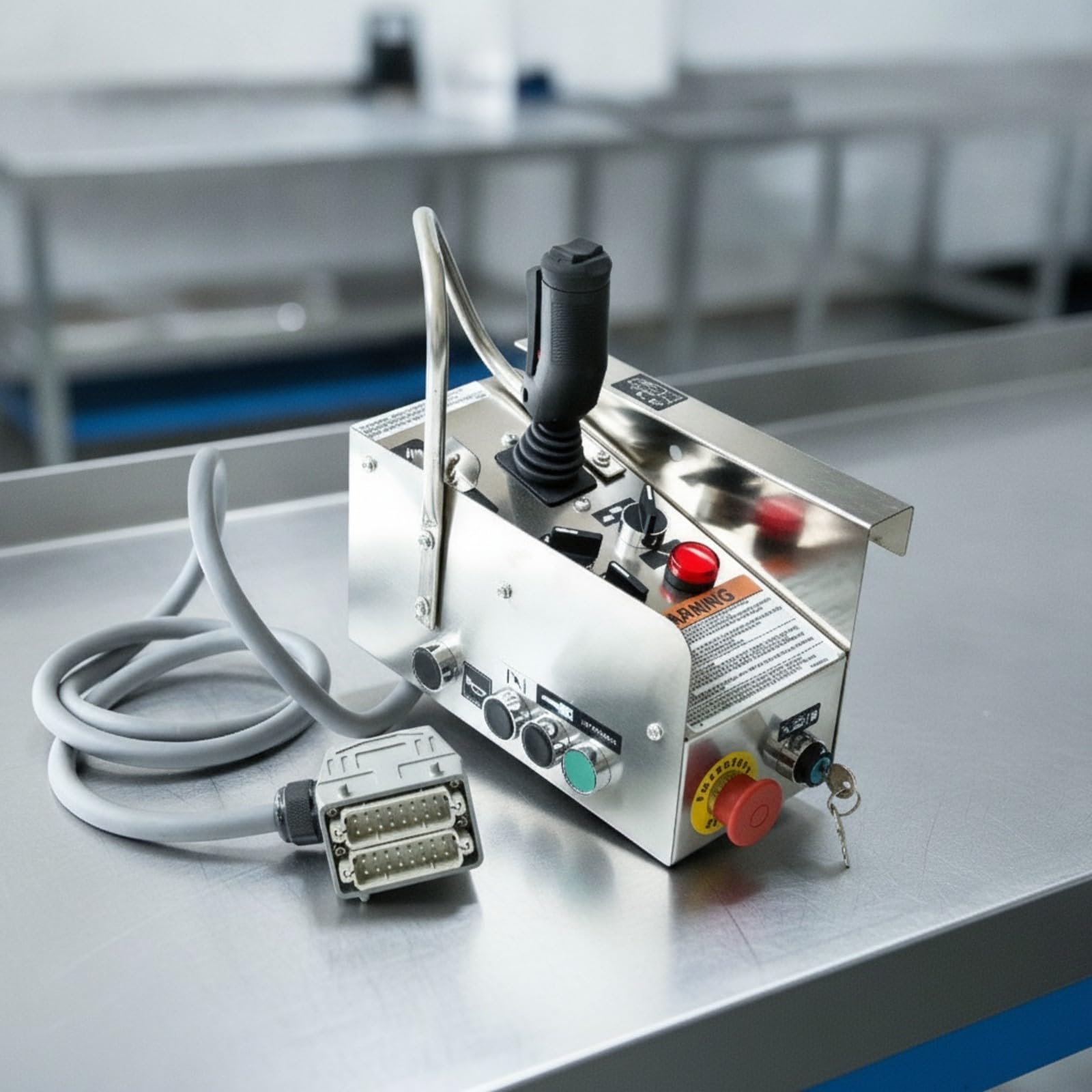 Bedieneinheit mit Spiralkabel Joystick-Steuerung, verschleißfest, Bedienpanel mit Joystick, für Arbeitsbühne, Hebebühne
