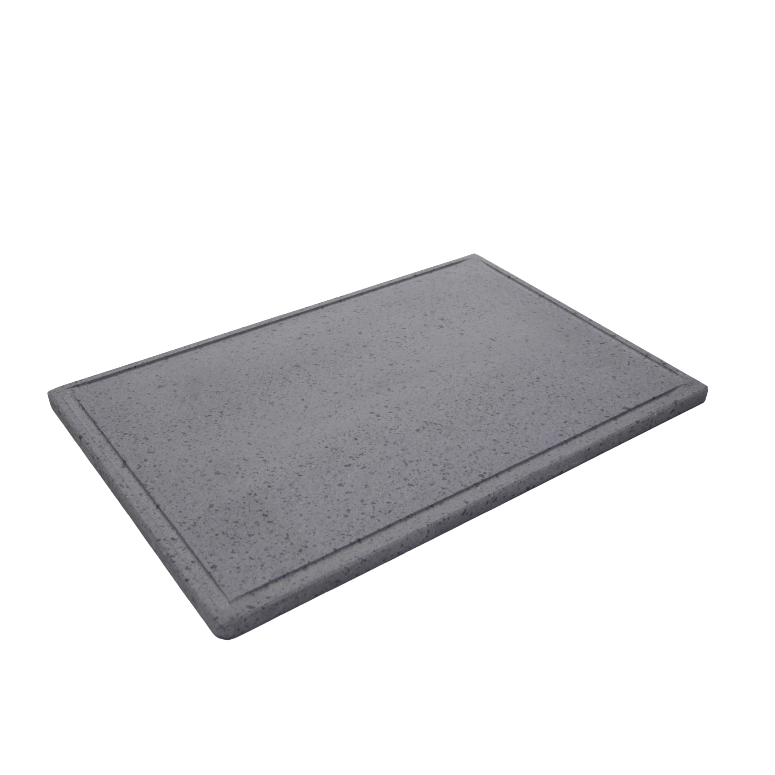 Fonderia Bongiovanni Placa de piedra volcánica | piedra para cocinar | 60 x 40 cm | para barbacoa | piedra para carne | parrilla de piedra volcánica | parrilla barbacoa | rectangular
