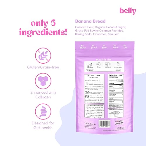 Miniatura 9 de Belly Paquete variado de colágeno sin gluten  Brownies, galletas, plátano y panqueques ricos en proteínas, sin lácteos sin cereales, sin frutos