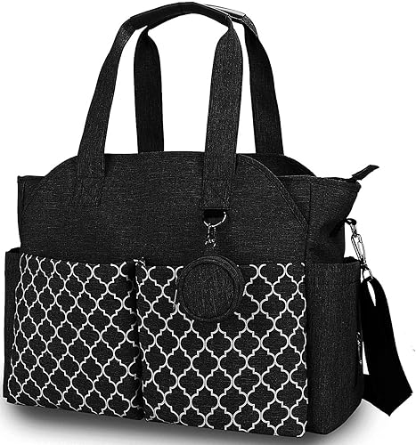 Bolsa de pañales, bolsa grande para pañales de viaje para mamá y papá, bolsa multifunción para bebé con funda para chupete, L