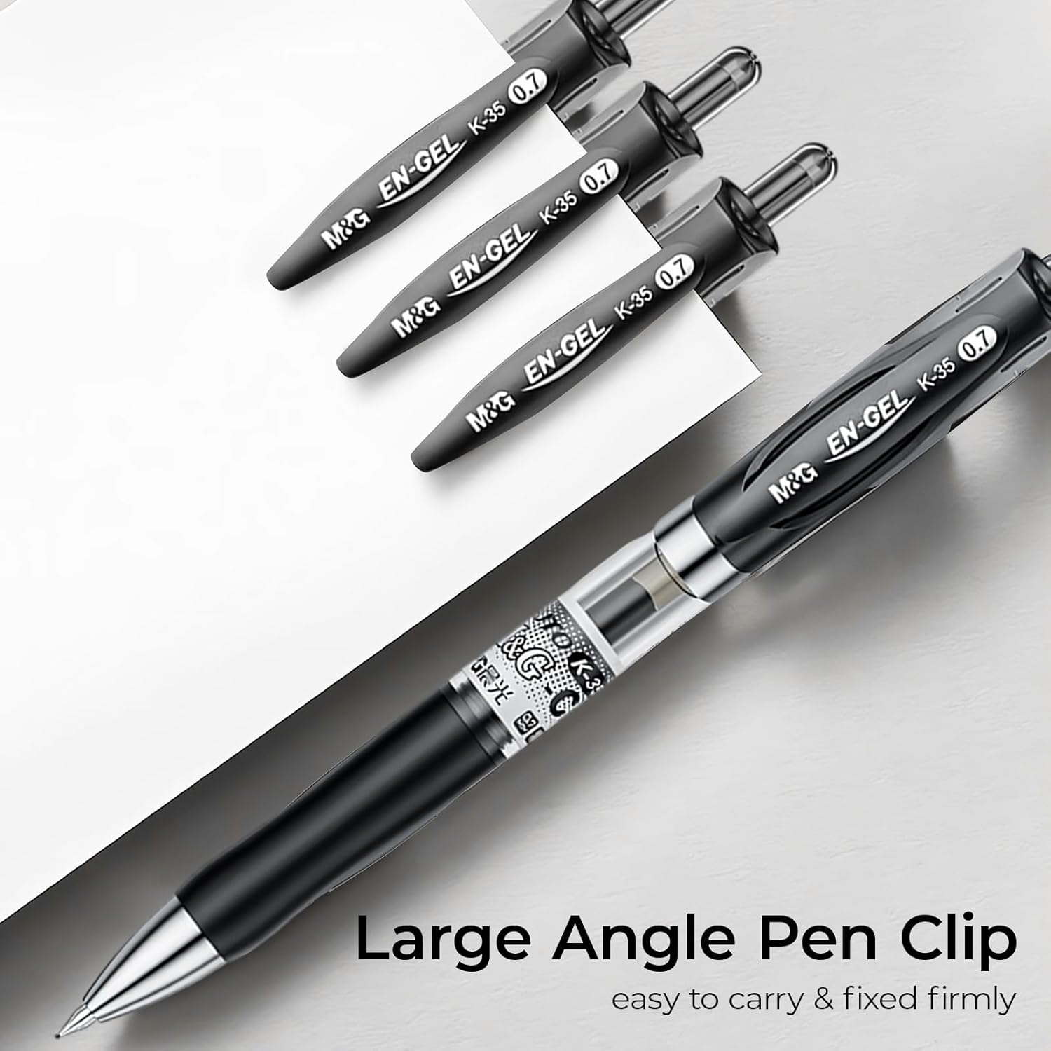 M&G Gel Pens, 0.7mm Black Gel Pens Medium Point, 36 PCS Retractable Gel Ink Rollerball Pens, Gel Ink Pens with Premium Ink & Comfort Grip for Smooth Writing Office School Men Women - Image 4