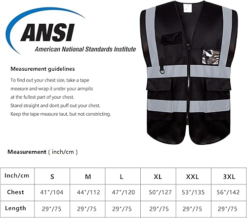 Miniatura 4 de Chaleco de seguridad de alta visibilidad con bolsillos de tiras reflectantes, chaleco de trabajo para hombres y mujeres