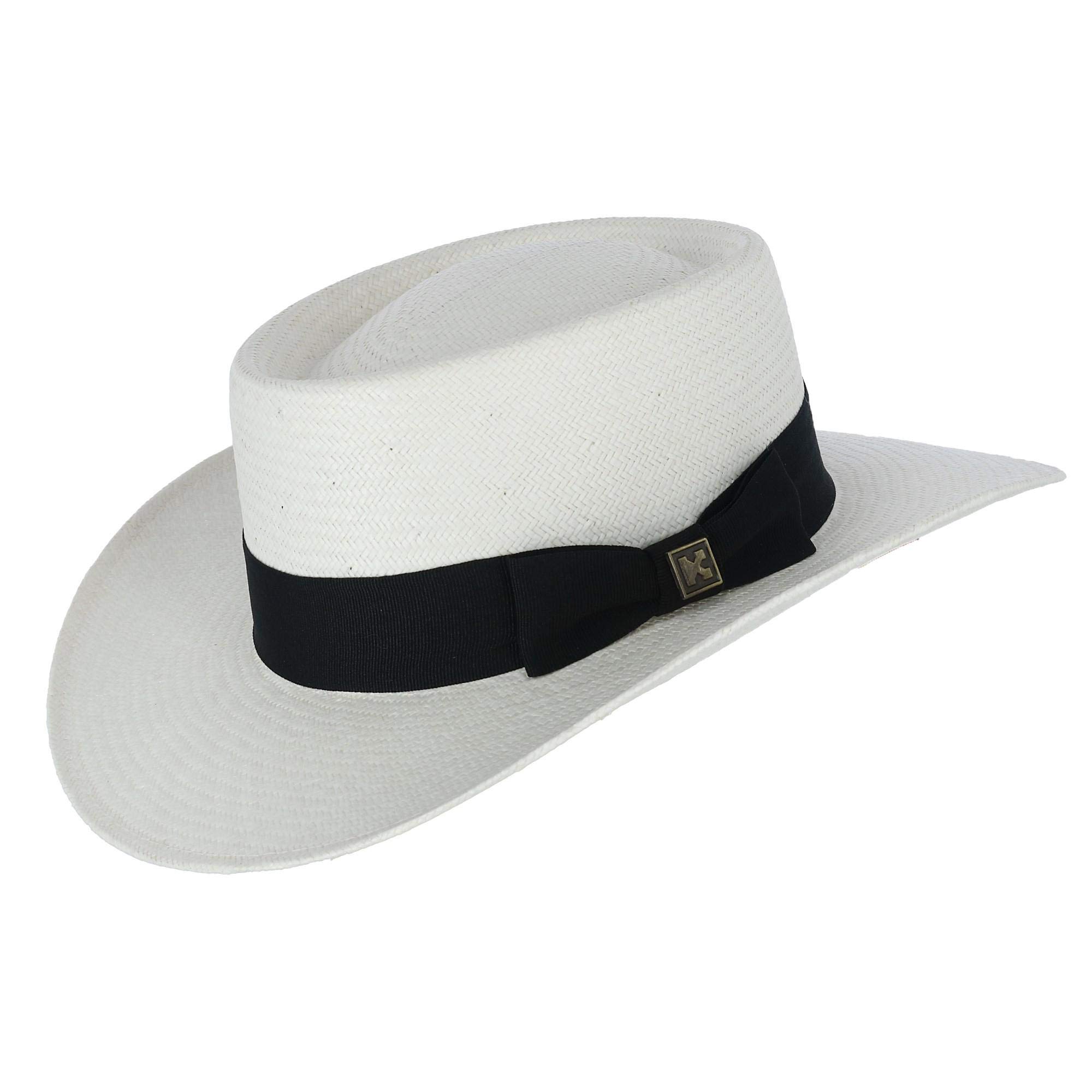 Kenny K. Men's White Kenny K Toyo Gambler Hat With Wide Band, Xlarge,