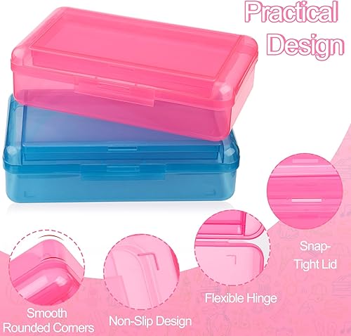 Miniatura 3 de Caja de lápices, cajas de lápices de gran capacidad, 2 compartimentos, estuche rígido con tapa hermética, caja organizadora de almacenamiento de