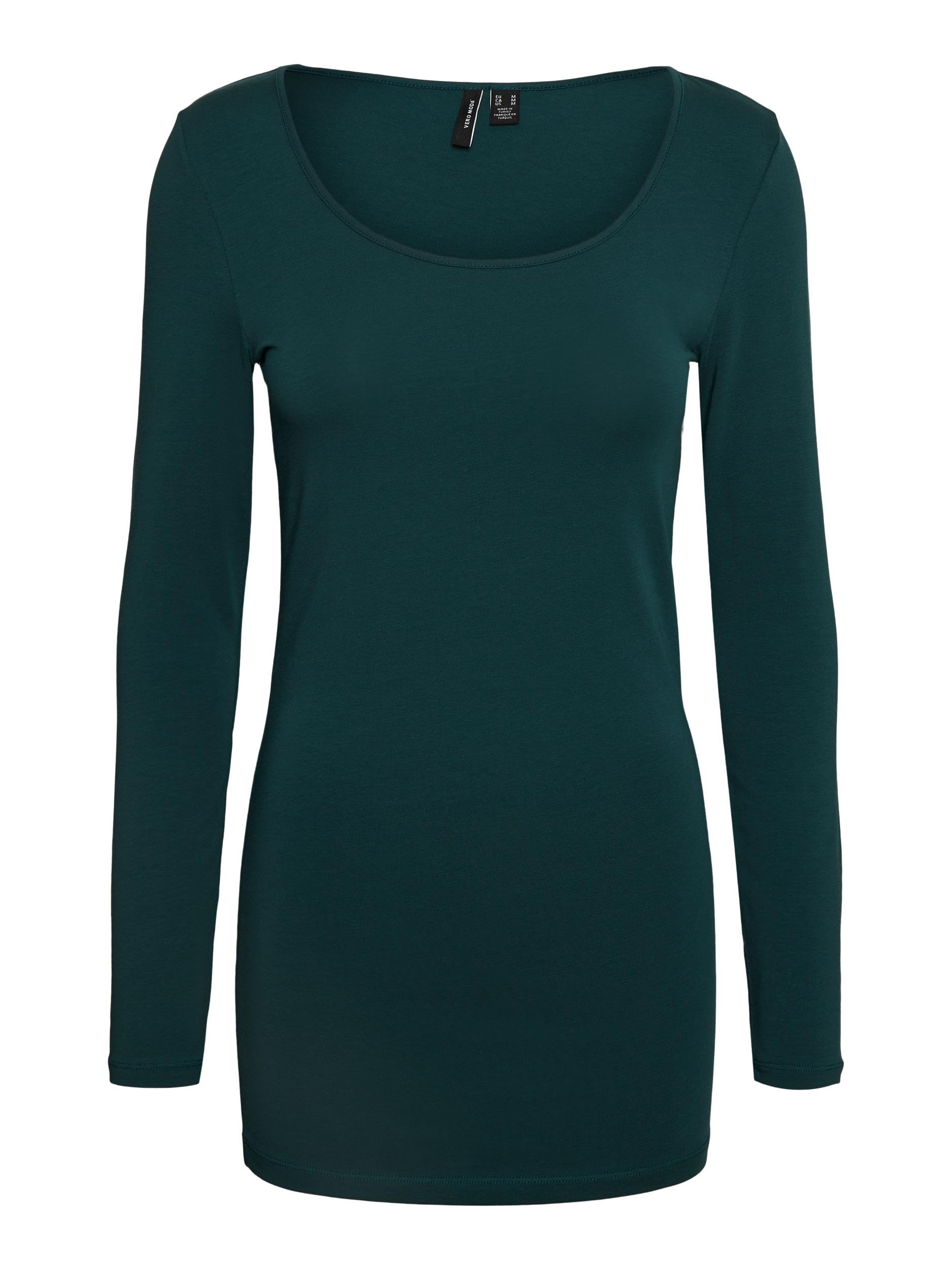 VERO MODA Women's Vmmaxi My Ls Soft Long U-Neck Ga Noos Long-Sleeved Shirt, S