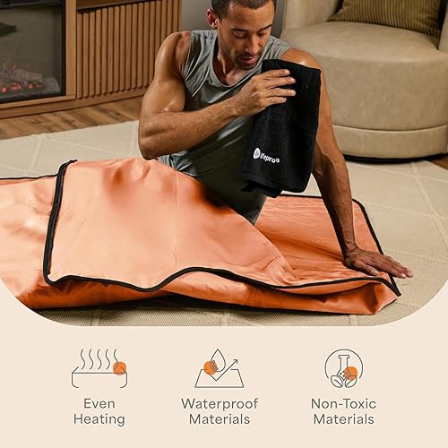 Miniatura 41 de Lifepro Infrared Sauna Blanket for Detox & Relaxation – Low EMF Carbon Fiber Heating, 9 Temp Levels, 5 Colors – Portable Full Body Sauna Blanket