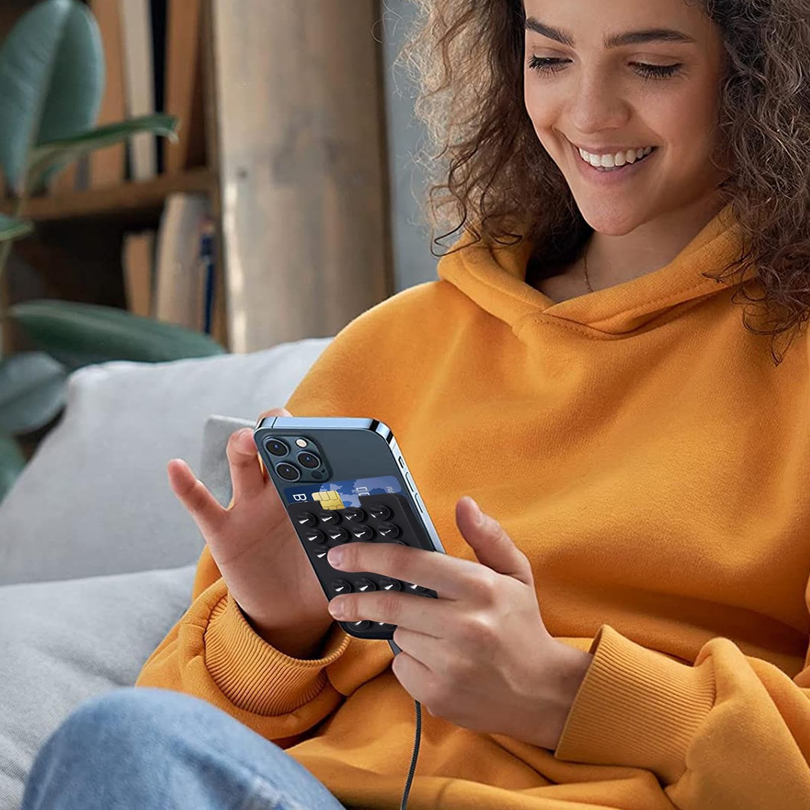 Generisch Support de carte de téléphone avec ventouse - Support de carte autocollant pour téléphone - Outil de fixation fiable pour fenêtre, mur, douche et miroir