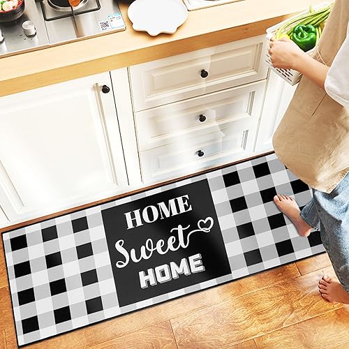 Miniatura 3 de Alfombras de cocina, 2 tapetes de cocina para piso, suaves y cómodos, acolchados, lavables, antideslizantes, para cocina del hogar, suelo,