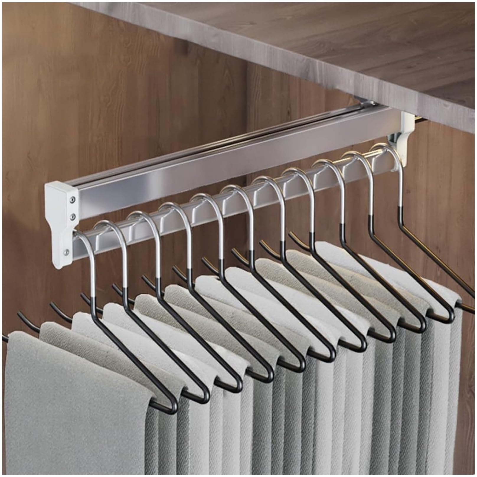 Tringle placard coulissante réglable 35-80cm et rail de penderie extensible 30cm