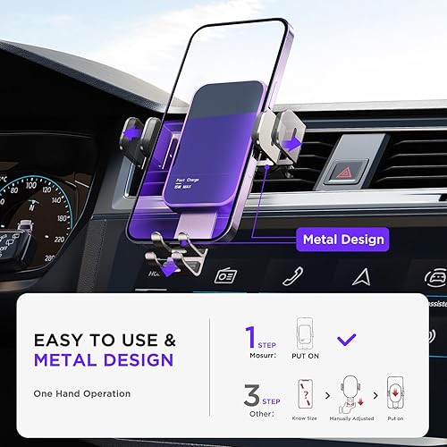 Miniatura 5 de Cargador de coche inalámbrico, retroiluminación RGB de 7 colores soporte de montaje de teléfono para iPhone 15 14 13 12 Mini Pro Max 11 XR X,
