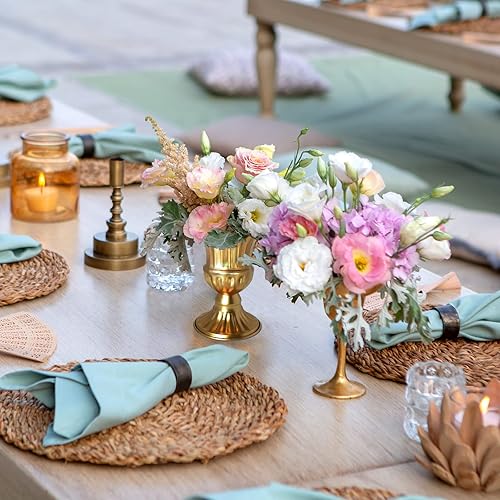 Miniatura 6 de Jarrones dorados para centros de mesa de boda, juego de 10 jarrones de metal, pequeños centros de mesa, arreglos de flores para boda, recepción,