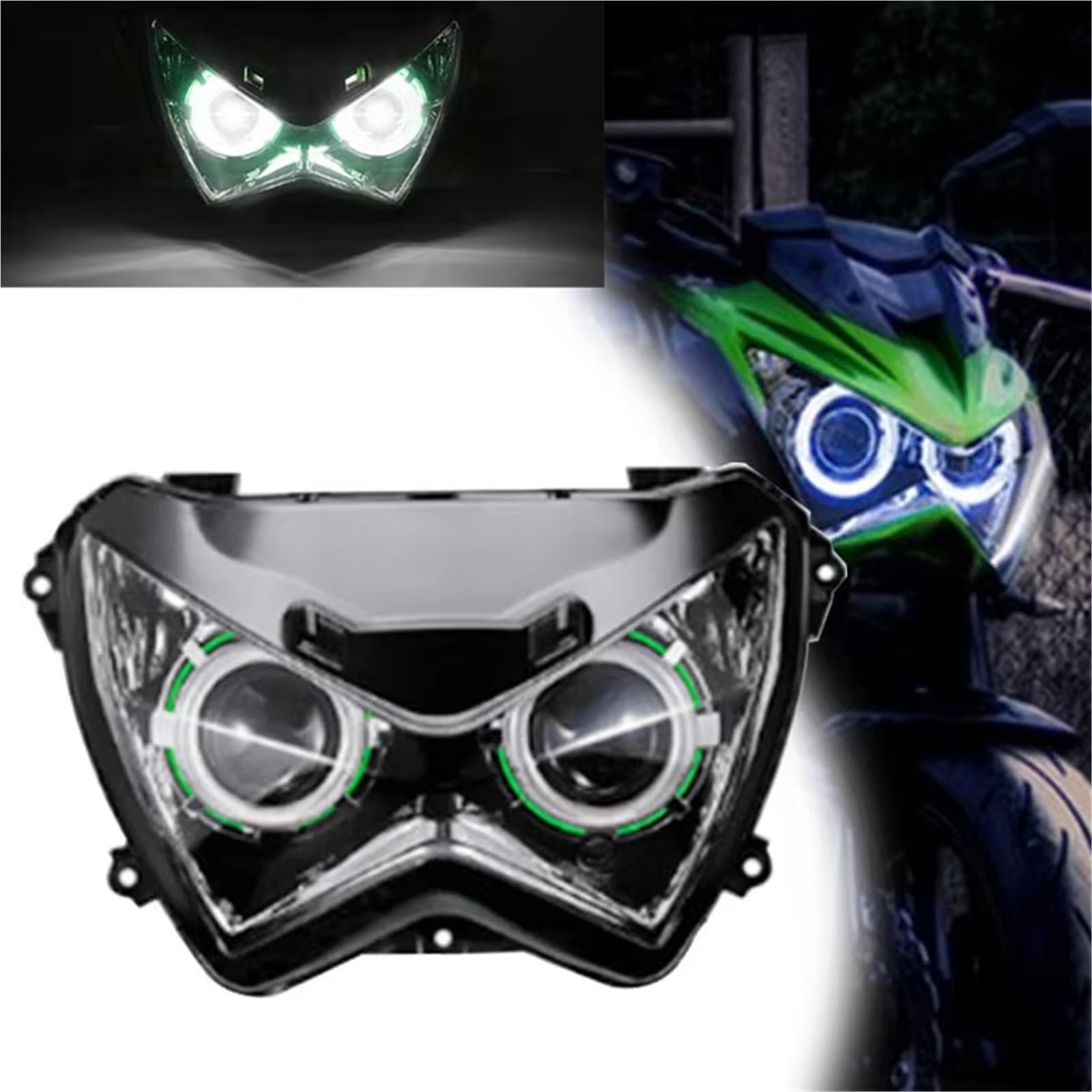 Faro Anteriore Moto per Z800 per Z250 2013 2014 2015 2016 2017 HA Condotto Il Faro Occhio HID Proiettore Personalizzato di Montaggio Impermeabile(Buie)