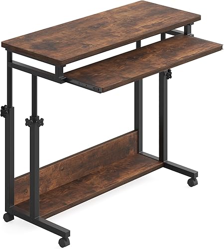 Miniatura 8 de Tribesigns Escritorio portátil para sofá y cama, mesa de computadora portátil de altura ajustable, escritorio pequeño de pie, carrito de computadora