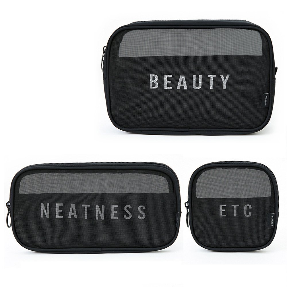 VINILO Magic Drawstring Makeup Bag Black 3 Sets