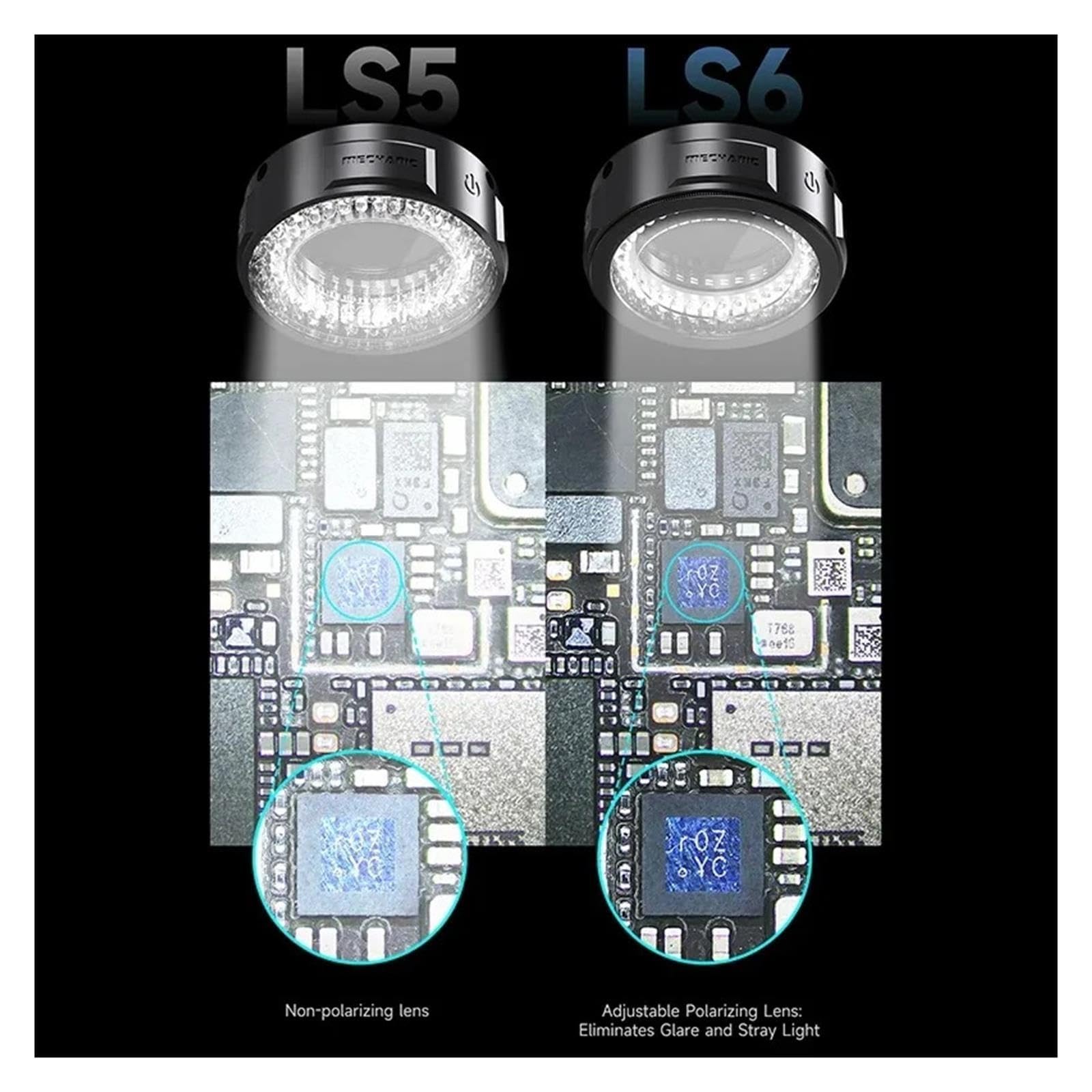LS5 LS6 Anillo de luz for microscopio Lámpara polarizada de 84 LED