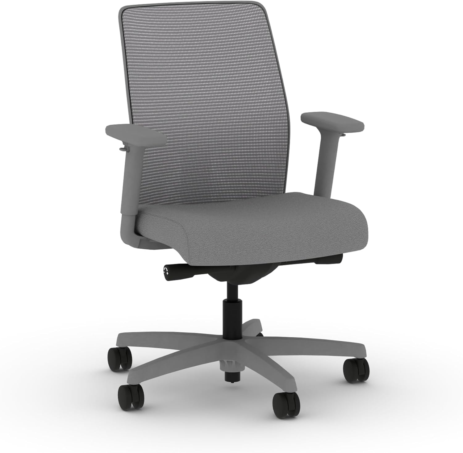 HON Ignition 2.0 Low Back Task Chair, Advanced Synchro-Tilt Control, Office Chair with Lumbar Support, Height and Width Adjustable Arms, Titanium Frame, Frost