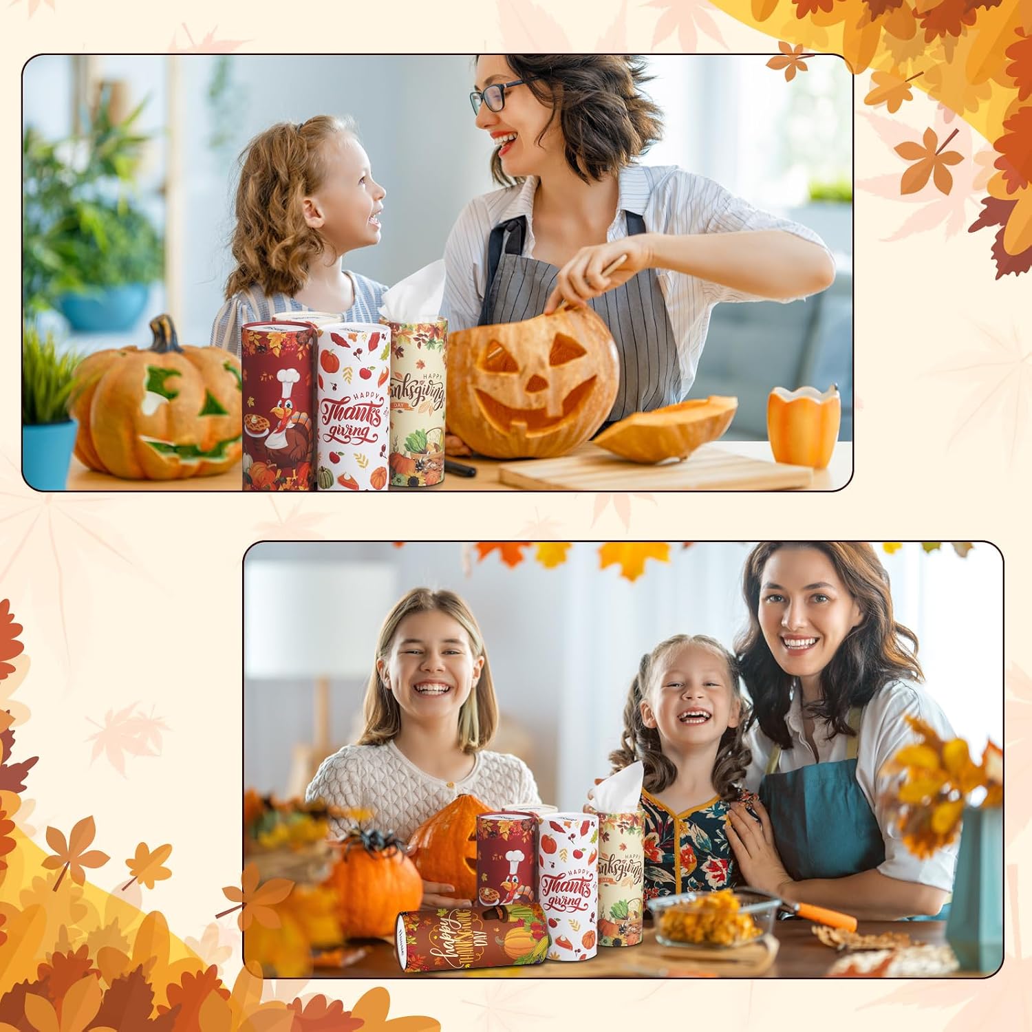 Hushee 10 Pack Thanksgiving Car Tissue Cylinders with 500 Facial Tissues image 4