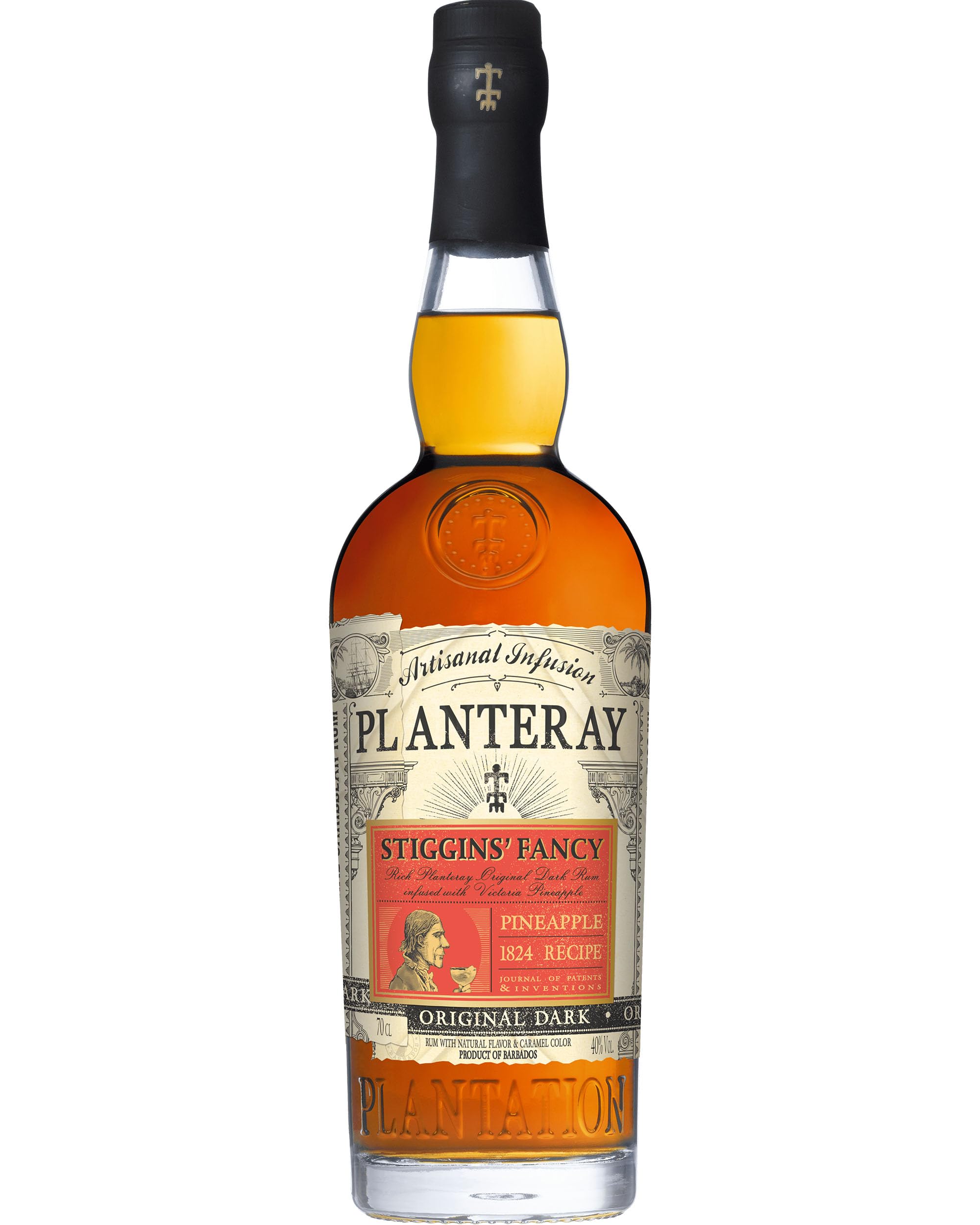 Planteray (Formerly Plantation Rum) Stiggins’ Fancy Pineapple Rum – Infused with Real Victoria Pineapples – Bar Classic Great for Sipping & Cocktails - 70cl, 40% ABV