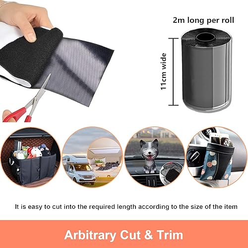 Miniatura 7 de KAEGREEL Cinta de velcro con adhesivo para automóviles y caravanas, cinta adhesiva resistente a altas temperaturas para alfombrillas de automóvil,