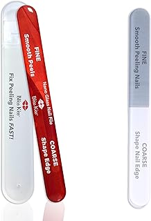 Bliss Kiss Nano Glass Nail Files & Buffer for Weak, Brittle, Peeling Nails for Women for Natural Nails with Case