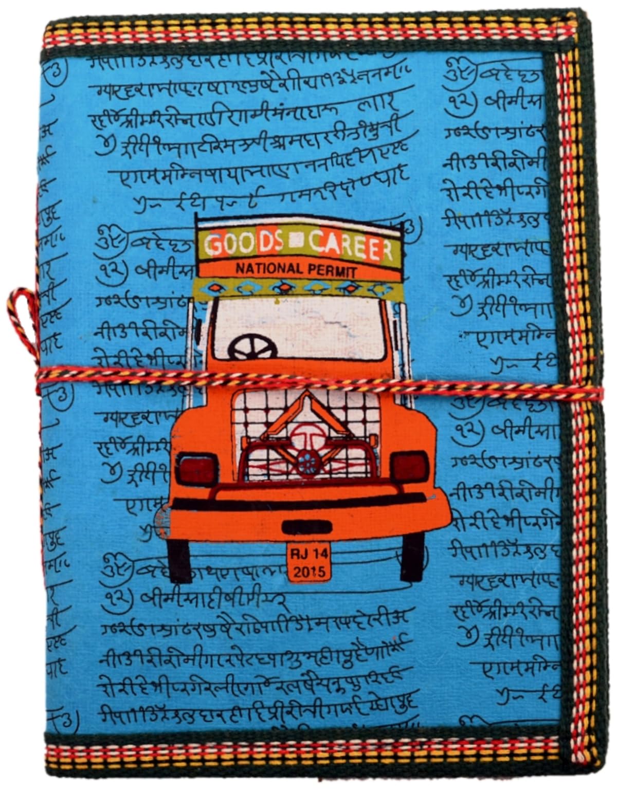 Handmade Paper Journal 'Around The World': Vintage Diary Notebook With Thread Closure (11161)