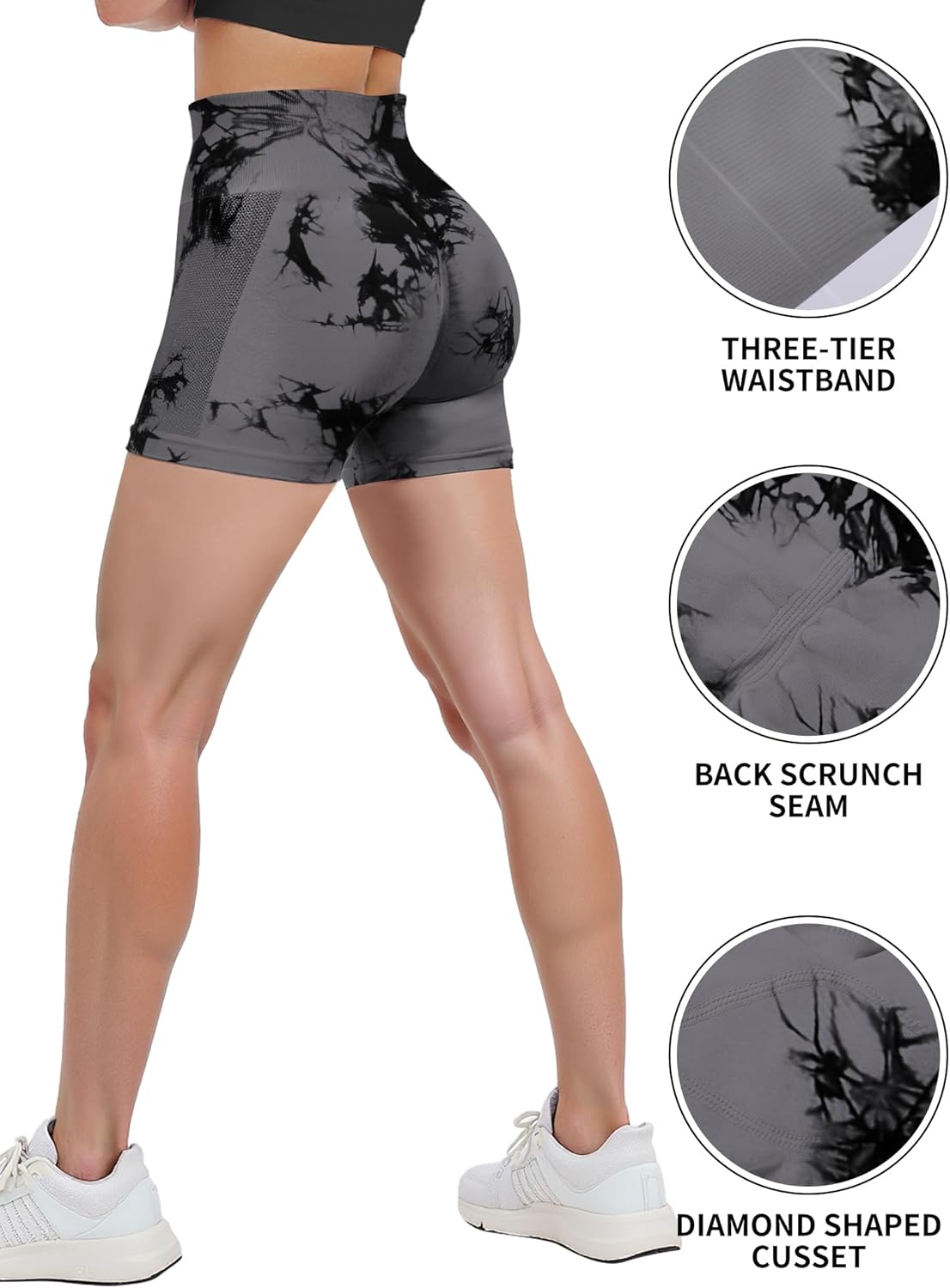 Beauty Women's 3.6" Athletic Seamless Scrunch Booty Shorts High Waist Lifting Butt Workout Gym Yoga Athletic Shorts - Image 6