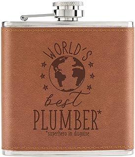 World's Best - Petaca de piel sintética (170 ml), color marrón