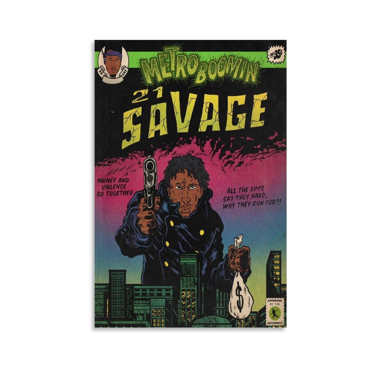 Amazon.com: Piesa Metro Boomin 21 Savage Comics Art Poster for 