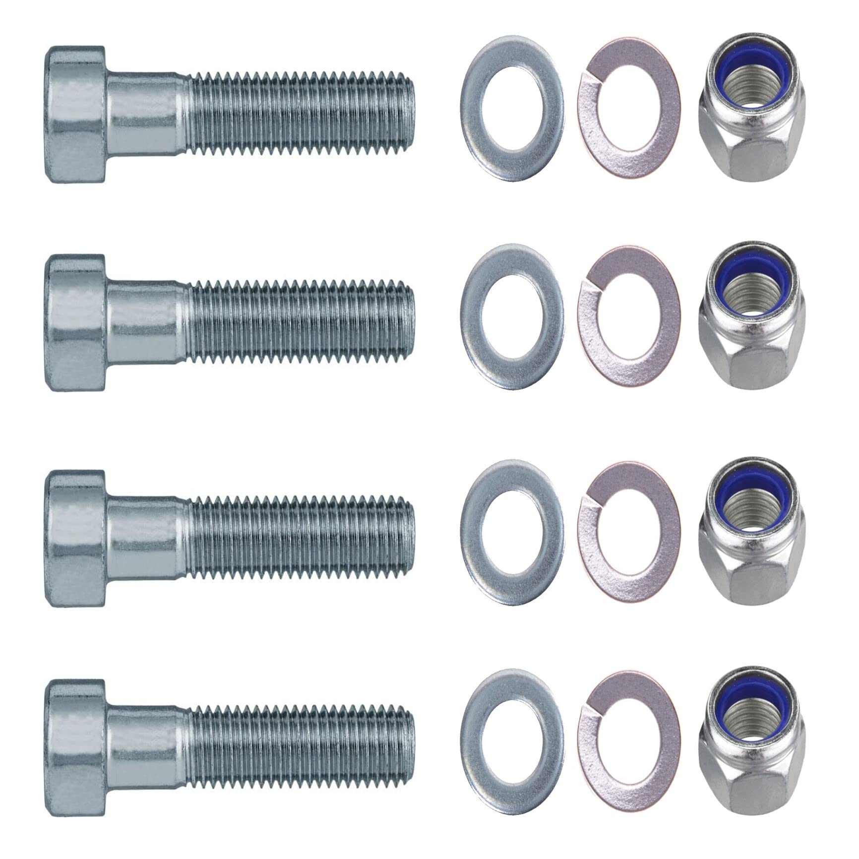 XIMPLIO Schraubensatz für Kugelkupplungen Einer AHK 4 x M12x40 (x40, M12 Schraubenset (4 STK.))