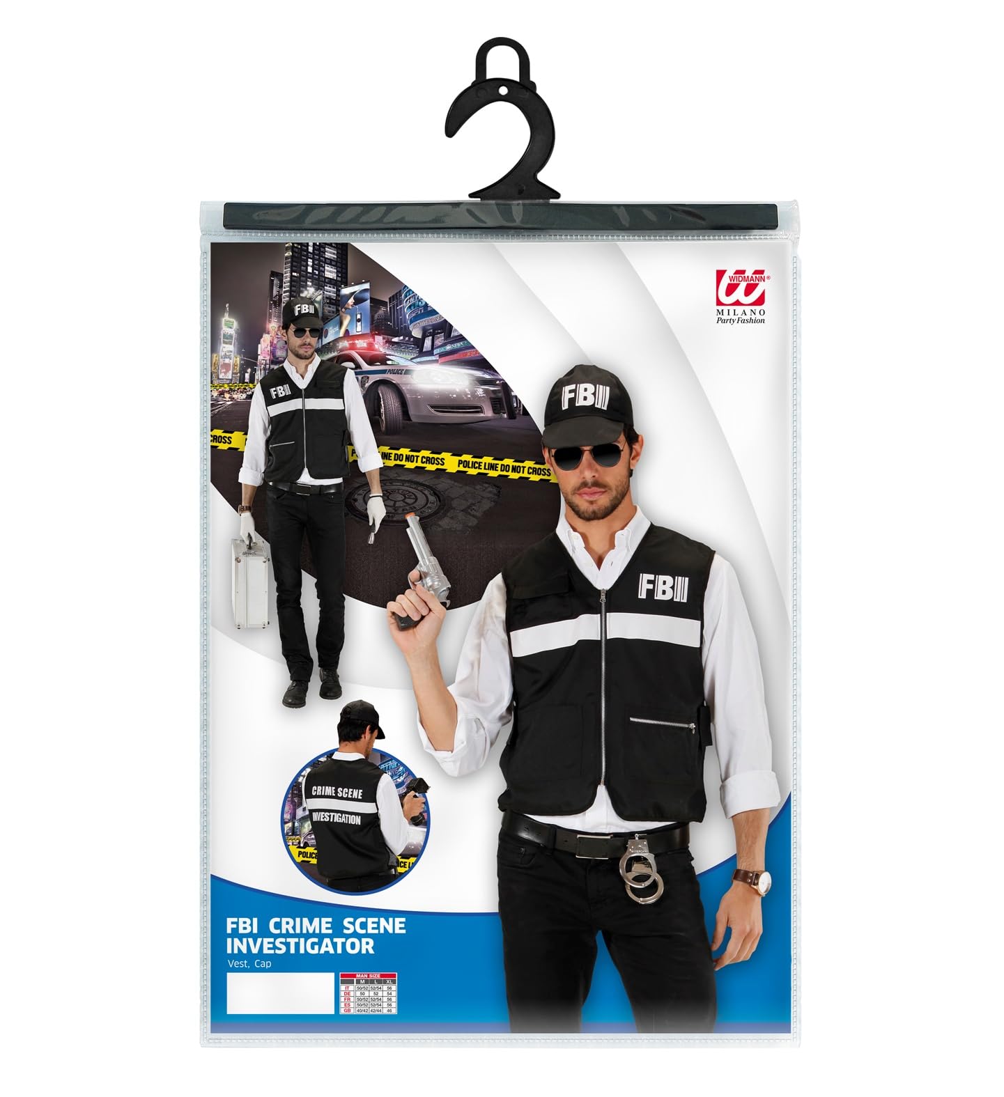 Widmann 49081-adultes costume de policière, robe, ceinture, chapeau Widmann 49081-adultes costume de policière, robe, ceinture, chapeau