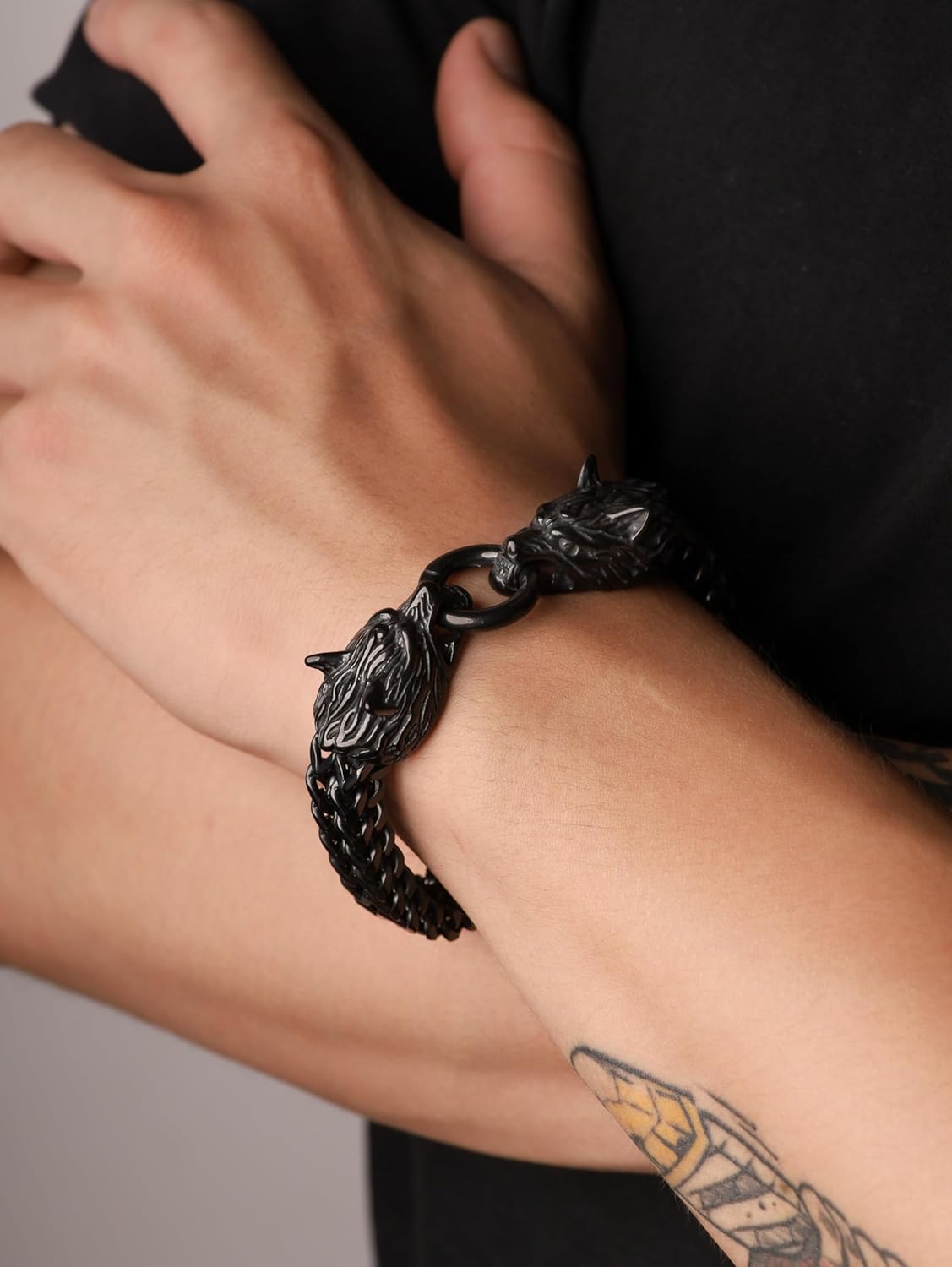 HAQUIL Stainless Steel Mesh Link Chain Bracelet, Goth Gothic Biker Fashion Statement Jewelry Gift for Men - Image 7